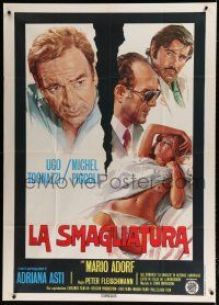 9d406 WEAK SPOT Italian 1p '75 art of Ugo Tognazzi, Michel Piccoli & half-naked woman in bed!