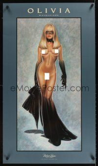 9e243 MASQUERADE 22x38 art print '95 super sexy full-length nude art by Olivia De Berardinis!