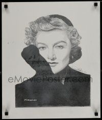 9e261 MYRNA LOY signed 16x19 art print '92 by an unknown artist!