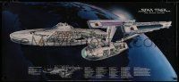 9e709 STAR TREK commercial poster '79 David Kimble artwork schematic of Enterpise!