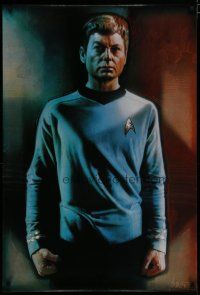 9e711 STAR TREK CREW commercial poster '91 Drew art of DeForest Kelley as Bones McCoy!