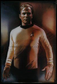 9e713 STAR TREK CREW commercial poster '91 Drew art of William Shatner as Captain Kirk!