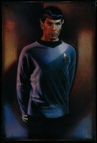 9e712 STAR TREK CREW commercial poster '91 Drew art of Lenard Nimoy as Spock!