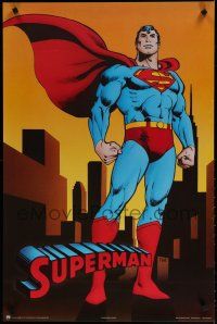 9e718 SUPERMAN Canadian commercial poster '82 full-length artwork superhero, Action Comics!