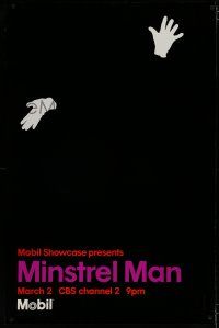 9e298 MINSTREL MAN tv poster '77 Chermayeff & Geismar artwork of hands!