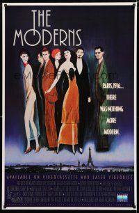 9e871 MODERNS 2-sided video poster '88 Alan Rudolph, Keith Carradine art of trendy 1920's people!