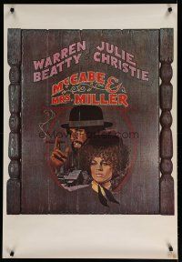 9e423 McCABE & MRS. MILLER special 26x38 '71 Altman, Warren Beatty, Julie Christie, Amsel art!