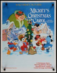 9e534 MICKEY'S CHRISTMAS CAROL special 18x23 '83 Disney, Mickey Mouse, Scrooge McDuck, Goofy!