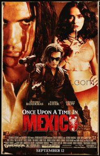 9e425 ONCE UPON A TIME IN MEXICO special 25x38 '03 Antonio Banderas, Johnny Depp, Salma Hayek!