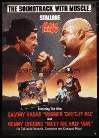 9e359 OVER THE TOP soundtrack 24x35 music poster '87 Sylvester Stallone armwrestling giant guy!