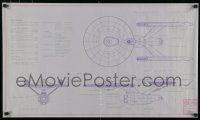 9e571 Star Fleet special 19x33 '80s cool blueprint schematic of Star Trek starship!