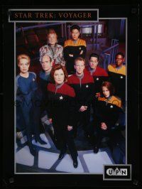 9e316 STAR TREK: VOYAGER 18x24 tv poster '95 great image of all the top cast members!