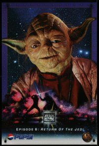 9e436 STAR WARS TRILOGY special 24x36 '96 Yoda, Drew art, Return of the Jedi!