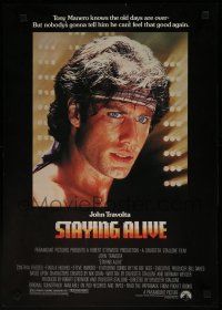 9e581 STAYING ALIVE special 17x24 '83 close up of John Travolta in Saturday Night Fever sequel!