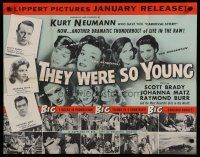 9e585 THEY WERE SO YOUNG special 22x28 '54 Brady, Raymond Burr, bad teenagers far too willing!