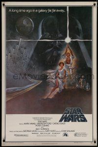 9e939 STAR WARS style A heavy stock video poster 1982 George Lucas classic sci-fi, art by Tom Jung!