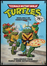 9e951 TEENAGE MUTANT NINJA TURTLES video poster '89 great cartoon image!