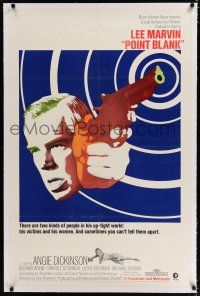 9f261 POINT BLANK linen 1sh '67 cool art of Lee Marvin, Angie Dickinson, John Boorman film noir!