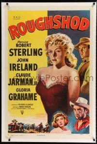 9f284 ROUGHSHOD linen 1sh '49 super sleazy Gloria Grahame isn't good enough to marry!