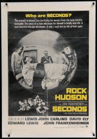 9f298 SECONDS linen 1sh '66 Rock Hudson buys himself a new life, John Frankenheimer!