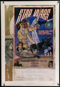 9f318 STAR WARS linen NSS style D 1sh 1978 circus poster art by Drew Struzan & Charles White!