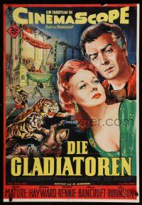 9j291 DEMETRIUS & THE GLADIATORS German '54 Williams art of Victor Mature & Susan Hayward!