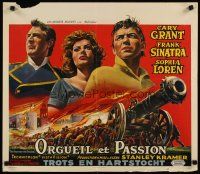 9k287 PRIDE & THE PASSION Belgian '60 different art of Grant, Frank Sinatra & Sophia Loren!