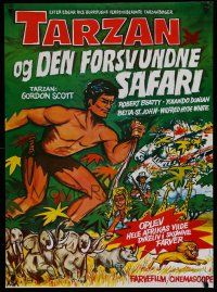 9k841 TARZAN & THE LOST SAFARI Danish R80s great artwork of Gordon Scott in the title role!