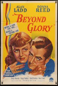 9r125 BEYOND GLORY Aust 1sh '48 wonderful c/u art of West Point cadet Alan Ladd & Donna Reed!