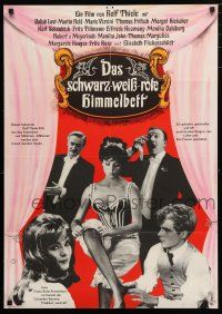 9r697 BLACK-WHITE-RED FOUR POSTER German '62 Wik art of Daliah Lavi, Martin Held & Marie Versini!