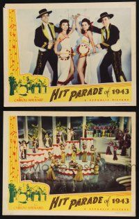 9s898 HIT PARADE OF 1943 2 LCs '43 far shot of elaborate musical production number, cool dancers!