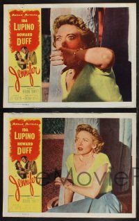 9s598 JENNIFER 5 LCs '53 great images of Ida Lupino, terrified of a murderer!