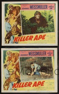 9s262 KILLER APE 8 LCs '53 Max Palmer as the Man Ape, drug-mad beasts ravage human prey!