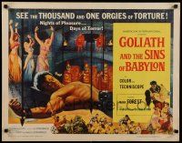 9w098 GOLIATH & THE SINS OF BABYLON 1/2sh '64 L'Eroe Piu Grande del Mondo, Mark Forest as Maciste!