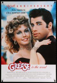 9x327 GREASE 1sh R98 close up of John Travolta & Olivia Newton-John in a most classic musical!