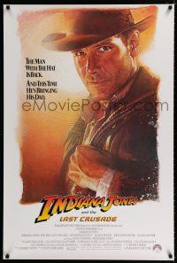 9x394 INDIANA JONES & THE LAST CRUSADE int'l 1sh '89 art of Harrison Ford by Drew Struzan!