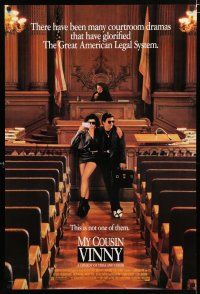 9x537 MY COUSIN VINNY 1sh '92 lawyer Joe Pesci w/pretty Marisa Tomei & judge Fred Gwynne!