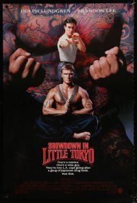 9x678 SHOWDOWN IN LITTLE TOKYO DS 1sh '91 Dolph Lundgren, Brandon Lee, kung fu!