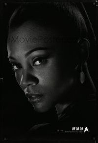 9x717 STAR TREK teaser DS 1sh '09 cool image of sexy Zoe Saldana as Uhura!