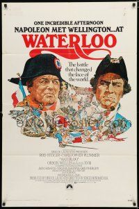 9z971 WATERLOO 1sh '70 great art of Rod Steiger as Napoleon Bonaparte & Christopher Plummer!