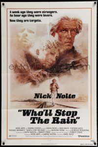 9z978 WHO'LL STOP THE RAIN 1sh '78 artwork of Nick Nolte & Tuesday Weld by Tom Jung!