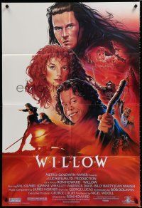 9z982 WILLOW 1sh '88 George Lucas, Ron Howard, great fantasy art!