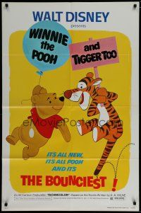 9z984 WINNIE THE POOH & TIGGER TOO 1sh '74 Walt Disney, characters created by A.A. Milne!