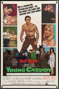 9z992 YOUNG CASSIDY 1sh '65 John Ford, bellowing, brawling, womanizing Rod Taylor!