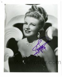 1a747 GINGER ROGERS signed 8x10 REPRO still '80s beautiful close portrait in elegant dress & jewels