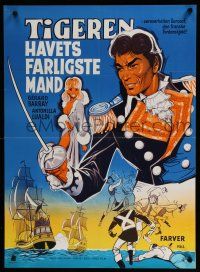 1c795 IL GRANDE COLPO DI SURCOUF Danish '66 swashbuckling, art of Gerard Barray in title role!