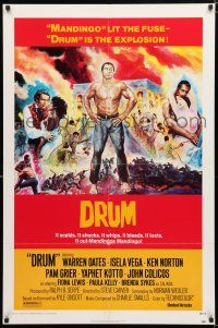 1d248 DRUM 1sh '76 Ken Norton, Warren Oates, Pam Grier, blaxploitation!