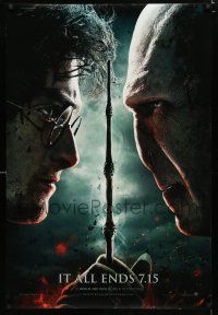 1d359 HARRY POTTER & THE DEATHLY HALLOWS PART 2 teaser DS 1sh '11 Radcliffe vs Ralph Fiennes!