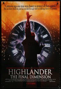 1d372 HIGHLANDER 3 advance 1sh '95 Christopher Lambert, chosen to protect all that is good!