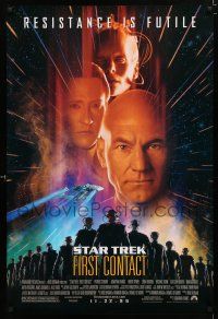 1d735 STAR TREK: FIRST CONTACT advance DS 1sh '96 Jonathan Frakes, Patrick Stewart, Brent Spiner!